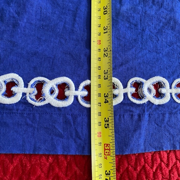 Banana Republic Deep Blue Empire Waist Drawstring & WHite Emdroidery Dress XL - Picture 12 of 15